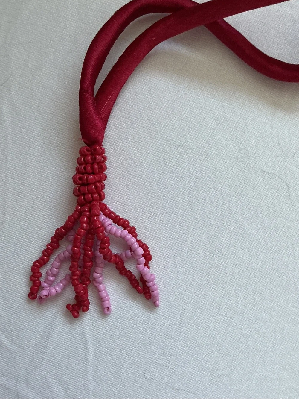 Pink and Red Striped Beaded Lemon Tote Bag - Picture 5 of 8